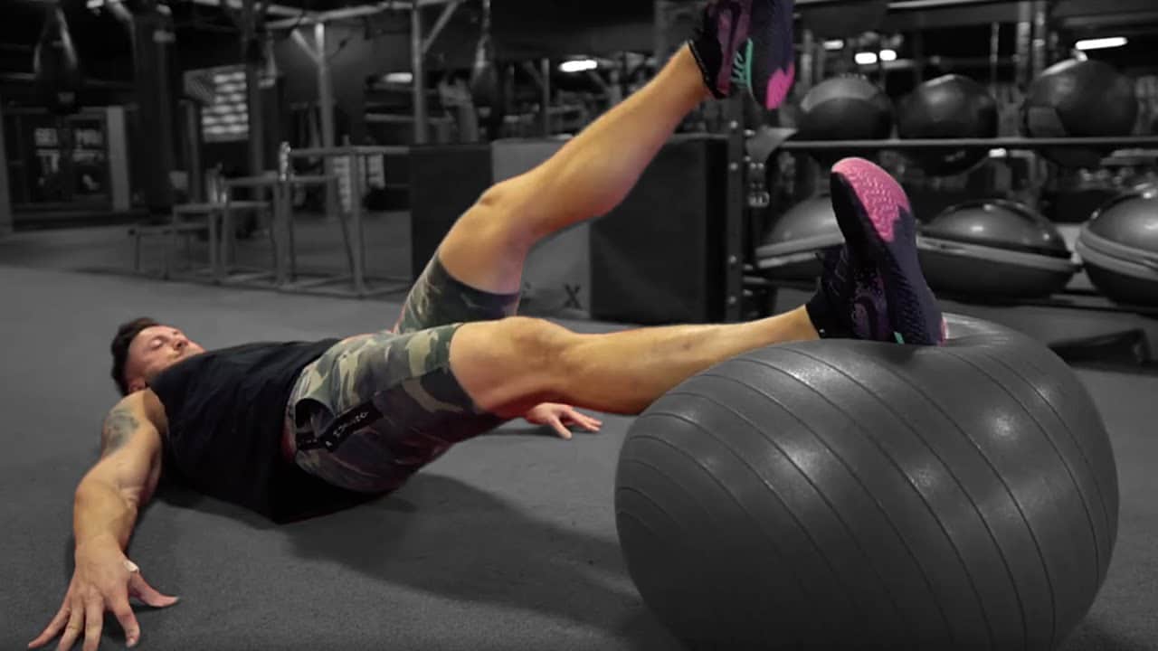 Swiss Ball Hamstring Curl destroys Chicken Legs SuperHuman Fitness