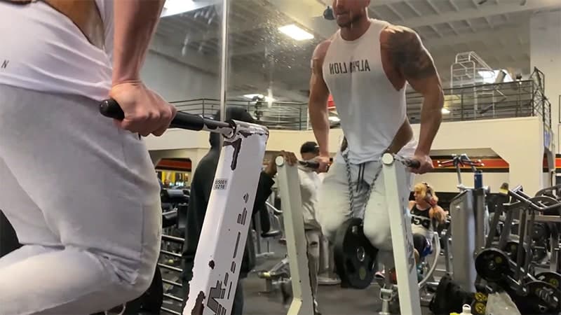 Troy at the top of chest dips