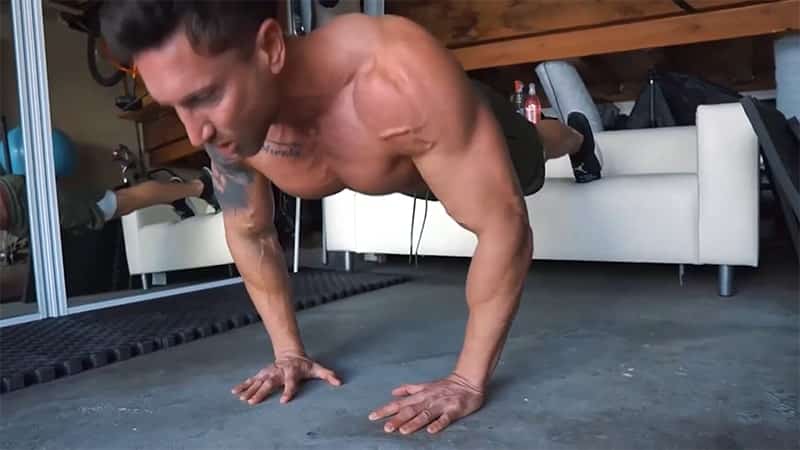 Troy doing decline pushups with correct form