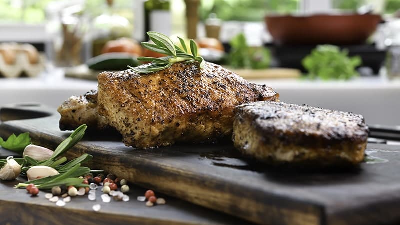 grilled pork steaks